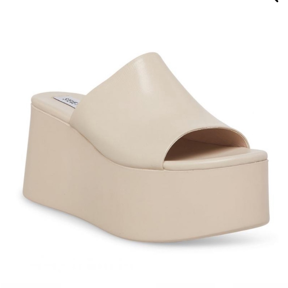 Steve Madden bone leather platforms